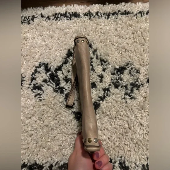 Bolsa Nova Sofia Wristlet Studded Italian Leather Wallet Taupe - Picture 6 of 7